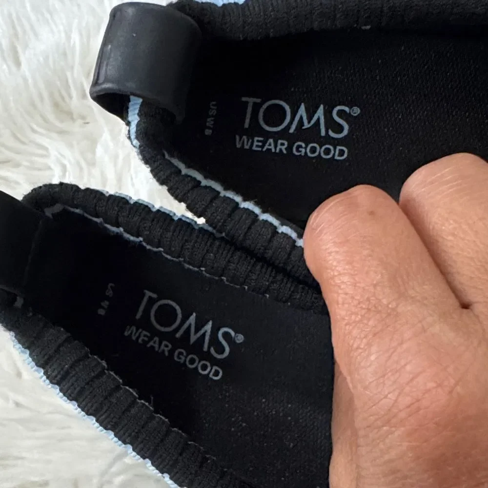 Toms Black Slip-On Sneakers Size 8